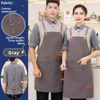 Tablier en toile de style coréen avec logo personnalisé, vêtements de travail imperméables pour les célébrités d'Internet, uniformes pour la restauration et les bars