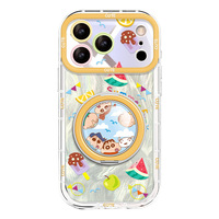 Coque de protection motif pastèque adorable pour iPhone 17 Pro Max, étui en tissu pour iPhone 15 avec support rotatif 16, compatible iPhone 14 13 12