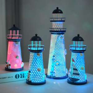 <span class=keywords><strong>Faro</strong></span> de Hierro Estilo Mediterráneo, Decoración LED para <span class=keywords><strong>Faro</strong></span>, Decoración Creativa de Escritorio, <span class=keywords><strong>Faro</strong></span> con Viento Oceánico - Product Image 4