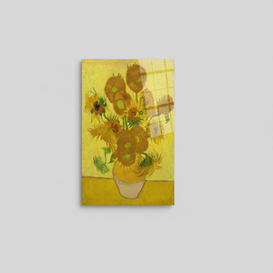Elegante Lienzo Impreso con Diseño de Girasoles de Van Gogh para Decoración del Hogar, Arte en Vidrio Templado - Product Image 2