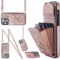 Sac bandoulière de luxe en cuir PU avec pochette accordéon pour cartes, étui portefeuille pour iPhone 17 Pro Max, coque arrière en cuir pour iPhone 16