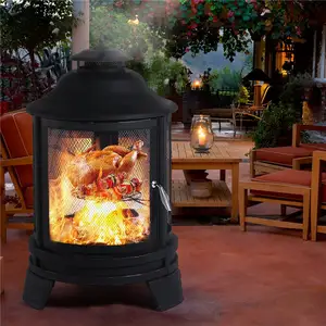 Ur-health 100% Cast Iron Wood Burning Fireplace Outdoor Chimenea