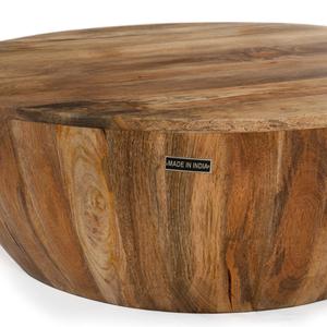 Mesa de Centro de Madera de Mango Maciza Vishwa Udhyog con Diseño Rústico de Grano Natural y Estilo Moderno de Rajasthan - Product Image 2