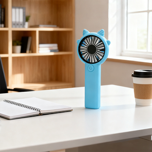 Ventilador de mano mini personalizado con logotipo, batería de larga duración, portátil, recargable por USB. - Product Image 3
