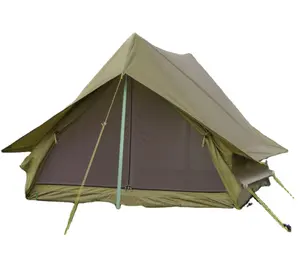 Outdoor retro tent camp 1-2 people self-drive tour double-deck thickened anti-heavy rain hut type hiking tent