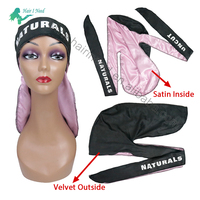 Produit AliExpress en vogue le chapeau de pirates en stock Laser Durag avec des enveloppes de tête à longue queue