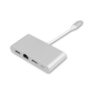 2020 nouveauté 4 en 1 hub USB-C USB-C vers <span class=keywords><strong>HDMI</strong></span> USB 2.0 RJ45 avec boîtier en métal de charge PD pour ordinateur portable - Product Image 5