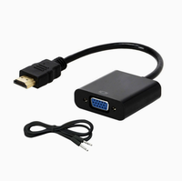 Kabel Konverter Definisi Tinggi ke VGA dengan Dukungan Audio dan Daya USB Opsional untuk Laptop, Proyektor, Monitor