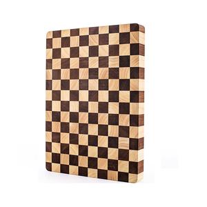 Tabla de Cortar de Madera Maciza Gruesa con Diseño a Cuadros, Tabla de Cortar de Madera de Extremo para Carnicería, Alimentos, Carne, Frutas, Pan, Huesos, Verduras, Tabla de Cocina - Product Image 1