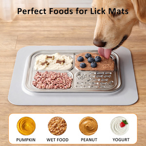 Tappetino in Acciaio Inossidabile per Cani e <span class=keywords><strong>Gatti</strong></span>, Tappetino Antiscivolo per Alimentazione Lenta, Tappetino da Pranzo per Animali Domestici - Product Image 2