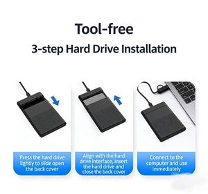 Boîtier de <span class=keywords><strong>disque</strong></span> <span class=keywords><strong>dur</strong></span> SATA portable de 2,5 pouces, protocole UASP, USB 3.0, boîtier <span class=keywords><strong>externe</strong></span> <span class=keywords><strong>SSD</strong></span>/HDD pour ordinateur/ordinateur portable - Product Image 2