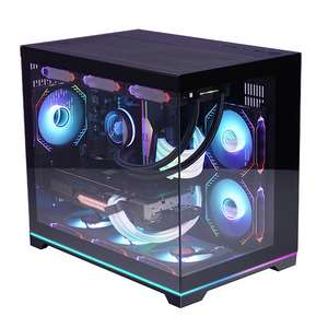 LY Meilleures ventes Etui pour <span class=keywords><strong>PC</strong></span> en verre hautement respirant Personnalisé Ventilateurs arc-en-ciel <span class=keywords><strong>Micro</strong></span> <span class=keywords><strong>ATX</strong></span> Verre trempé Spcc Computer Gaming <span class=keywords><strong>Pc</strong></span> case - Product Image 1