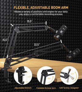 RGB Dynamic Microphone Arm Stand <b>Gaming</b> Live Streaming Software Mute Gain Volume <b>Control</b> Noise Cancellation - Product Image 3