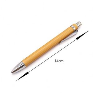 Promotional Gift <b>Retractable</b> Bamboo <b>Pen</b> 1mm Black Blue Sustainable Ballpoint <b>Pen</b> With LOGO - Product Image 2