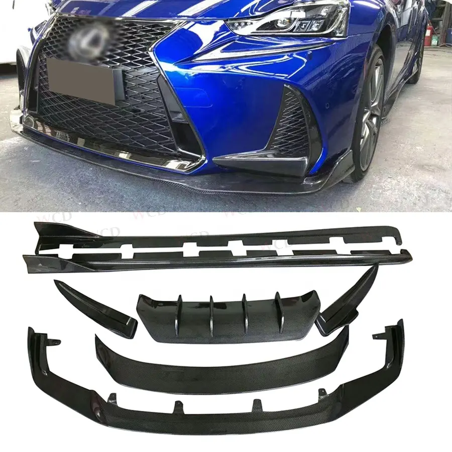 Fibra De Carbono Um Kit Do Corpo Do Estilo Para Lexus IS250 IS300 LIip Difusor Traseiro Difusor Lado Saias Spoiler Traseiro Bodykit