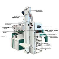 Moulin à riz compact entièrement automatique pour décorticage de paddy, équipement de traitement du riz, batteuse, ensemble complet de machines à riz 380V, garantie 1 an