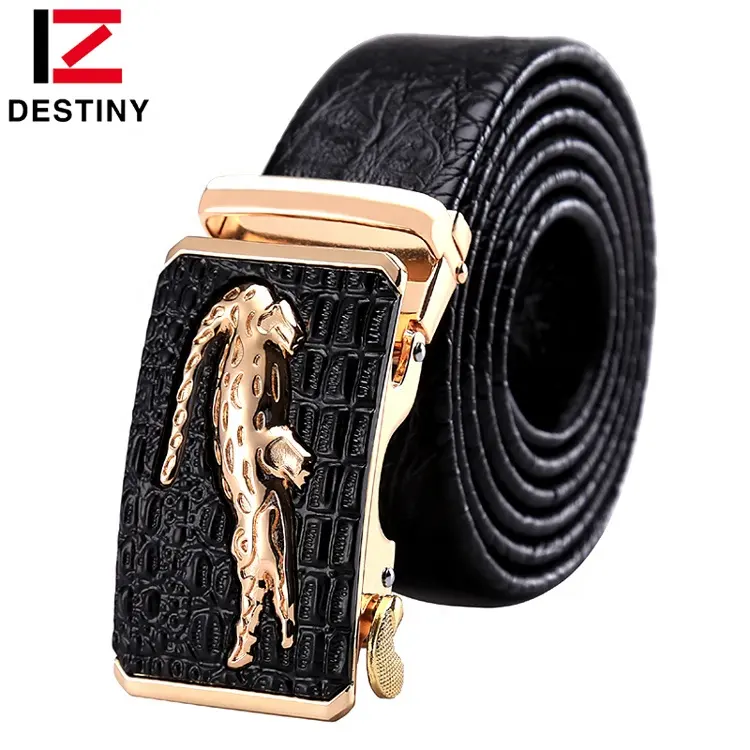 Factory Automatic Buckle Fashion Luxury Famous Brand Crocodile Designer Men Genuine Leather Belts