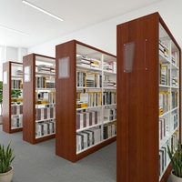 Meubles de bibliothèque en métal, étagère à livres autoportante à 5 niveaux, double face, écologique, durable, en acier, pour les écoles et les universités