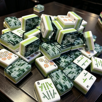 Tessere di Mahjong in Acrilico e Bambù Americano Personalizzate di Lusso, Incise al Laser, Superficie Liscia e Resistente, Motivo Raffinato, per 4 Giocatori