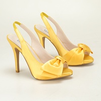 Sandales de mariée à talons aiguilles en satin pour femmes, à bout ouvert et bride arrière, avec grand nœud décoratif
