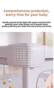 Parque de juegos plegable para bebés con puerta de seguridad, columpio y tobogán - Corralito portátil para interiores y exteriores para que los niños pequeños aprendan y gateen - Product Image 4