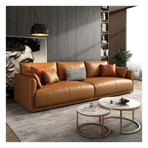 Hot Sale Genuine Leather Sofa Set Furniture Living Room Big Sofa Simple Modern Sectional Couch Leather Sofa Set
