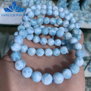 Venta al por Mayor de Cuentas de Larimar Azul Natural Dominicano, Precios de Pulseras de Larimar para Mujeres y Hombres - Product Image 1