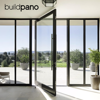 Porte pivotante commerciale haut de gamme avec verre intelligent personnalisable, porte d'entrée électrique pivotante