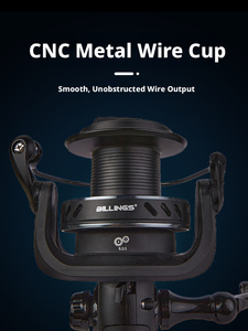 بكرة صيد بيلينز KW ثنائية الفرامل، بكرة معدنية بالكامل، فرامل أمامية/خلفية، للرمي لمسافات طويلة، بكرة صيد الكارب، للاستخدام باليد اليسرى، للأنهار والبحيرات، نسبة التروس 5.2:1 - Product Image 5