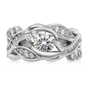 Textured Geometric Design Ring Elegant Style Finger Ring for Women - Product Image 1