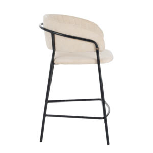 Nordic Modern Velvet Accent Bar Chair Curved <b>Back</b> Gold Metal Legs Dining <b>Stool</b> for Home Restaurant Hotel Apartment - Product Image 6