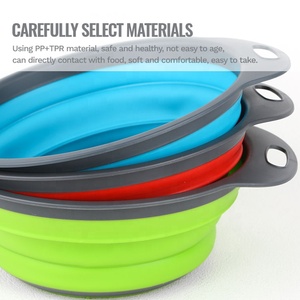 Gloway 2Pcs घर TPR सिंक रसोई Strainers फल सब्जी धोने की टोकरी सिलिकॉन Foldable बंधनेवाला कोलंडर Strainers सेट - Product Image 5