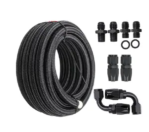 Car Modified Automatic Transmission Refrigerated Box Line Kit 4L60E Black AN6 Black Line Oil Cooler Oil Pipe 4L65