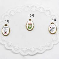 Nouveautés FSSCM-10 : Breloques émaillées florales coréennes mignonnes, pendentifs dorés en forme de fruits, lettres et feuilles tropicales, breloques cadeaux pour la Fête des Mères