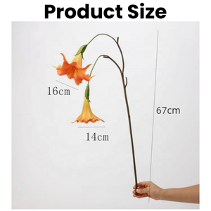 Nuovo arrivo 2 teste artificiale vero tocco PU <span class=keywords><strong>Datura</strong></span> Stramonium fiore per la tavola centrotavola decorazione di nozze - Product Image 2