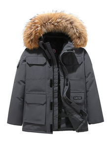 Piumino da <span class=keywords><strong>Uomo</strong></span> Di Tendenza in Stile Canadese con Cappuccio, <span class=keywords><strong>Parka</strong></span> Alla Moda con Ampio Collo di Pelliccia, Cappotto Spesso e Caldo, Stesso Modello Unisex per Coppia - Product Image 1