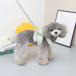 Robe pour chien Ensemble de laisse avec <span class=keywords><strong>harnais</strong></span> et nœud papillon Ensemble de laisse pour chien Ensemble de laisse avec nœud papillon Floral Princesse <span class=keywords><strong>Harnais</strong></span> pour animaux de compagnie Robe Gilet Tenues pour la marche - Product Image 6