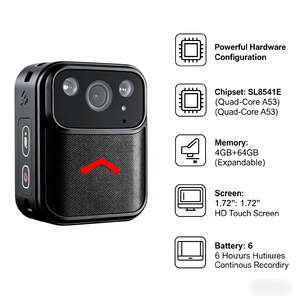 Caméra corporelle 4G 1080P HD, enregistrement 6h, caméra embarquée avec clip magnétique, vision nocturne, enregistreur vidéo pour le travail sur le terrain - Product Image 3