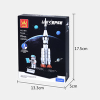 Wange - Juego de Construcción de Naves Espaciales de 76 Piezas de Plástico ABS, Bloques de Construcción de Modelos de Naves Espaciales para Niños, Kit de Ensamblaje con Temática Espacial