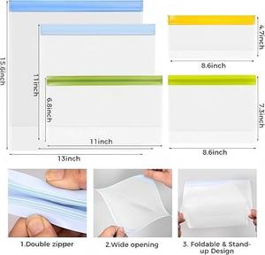 Huamaohengchun Stand-Up Reusable Half Gallon Freezer Bags Dishwasher Safe, Extra Thick Leakproof 1/2 Gallon Food Storage Bags - Product Image 2