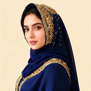 Nuevo Hiyab de Estilo Étnico para Mujeres Musulmanas, Hiyab Largo con Cuentas de Perlas y Chifón, Nuevo Diseño 2026 - Product Image 1