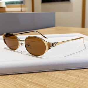 Lunettes de soleil rétro <span class=keywords><strong>punk</strong></span> années <span class=keywords><strong>80</strong></span> pour femme, monture ovale dorée tête de guépard, protection UV400, nouvelle collection populaire pour le voyage - Product Image 4