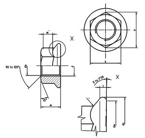Đế Quốc thép không gỉ DIN 6923 răng cưa spinlock khóa Nut với hình lục giác đầu kẽm mạ hạt loại sản phẩm - Product Image 3