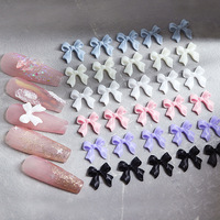 Logo gratuit, 50 pièces/sac, nœuds en ruban 3D en résine, accessoires pour nail art