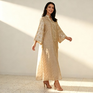 Elegante y Lujosa Abaya de Fiesta para Mujeres Musulmanas, Vestido Hecho a Medida con Tela de Alta Calidad - Product Image 1