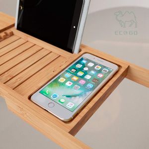 อ่างอาบน้ำไม้ไผ่ที่ขยายได้สำหรับอ่างอาบน้ำขนาดมาตรฐาน - Product Image 3