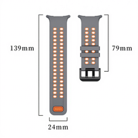 Bracelet de montre sport en silicone souple à double couleur avec design perforé respirant pour Galaxy Watch Ultra 2