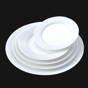 Vente en gros Assiette plate personnalisée de haute qualité pas cher Assiette ronde de restaurant pas cher Assiette à pâtisserie en porcelaine blanche - Product Image 1