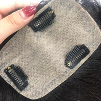 LONGFOR 100% Cheveux Humains Chinois Femmes Topper Base de Soie Cheveux Humains Toupet