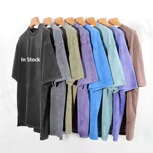 Áo thun nam oversize chất liệu cotton 100%, kiểu dáng vintage acid wash, cổ áo được xử lý, tay áo trễ vai, chất dày, phong cách streetwear. - Product Image 1